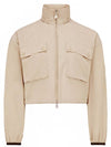 1A00093 549P3 20J LEDA Hooded Pocket Windbreaker Beige Women s Jacket TJ - MONCLER - BALAAN 1