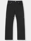 Curved Double Knee Cotton Pants Black - KINETO - BALAAN 3