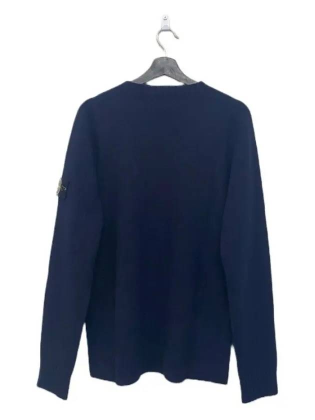 Lambswool Crewneck Knit Top Navy - STONE ISLAND - BALAAN 5