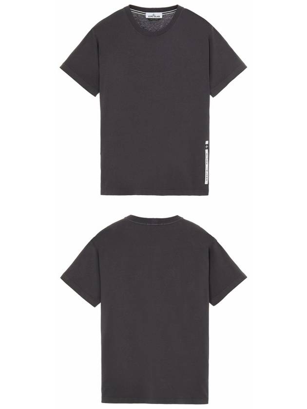 Side Logo Patch Round Short Sleeve T-Shirt Dark Grey - STONE ISLAND - BALAAN 5