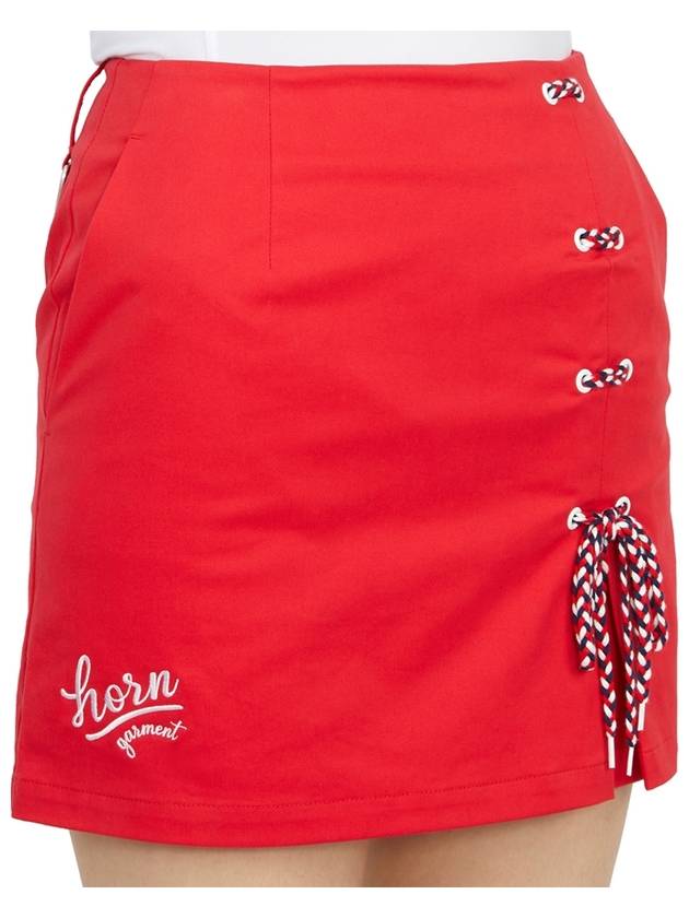 Women's Pavilion A-Line Skirt Red - HORN GARMENT - BALAAN 10