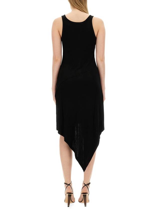 Jersey Scarf Hem Tank Mini Dress Black - HELMUT LANG - BALAAN 4