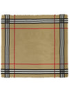 Montage Print Large Square Silk Wool Scarf Beige - BURBERRY - BALAAN 6