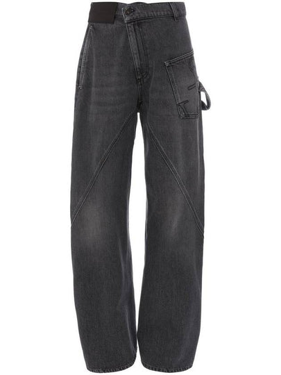 Women's Twist Wide Leg Workwear Jean Grey - JW ANDERSON - BALAAN 2