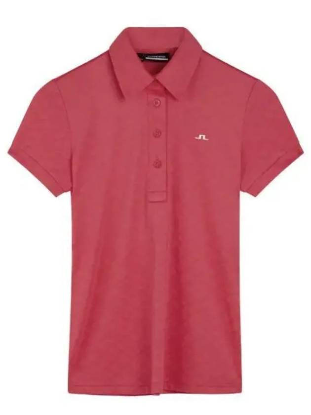 Alaya Jacquard Short Sleeve Polo Shirt Azalea - J.LINDEBERG - BALAAN 2