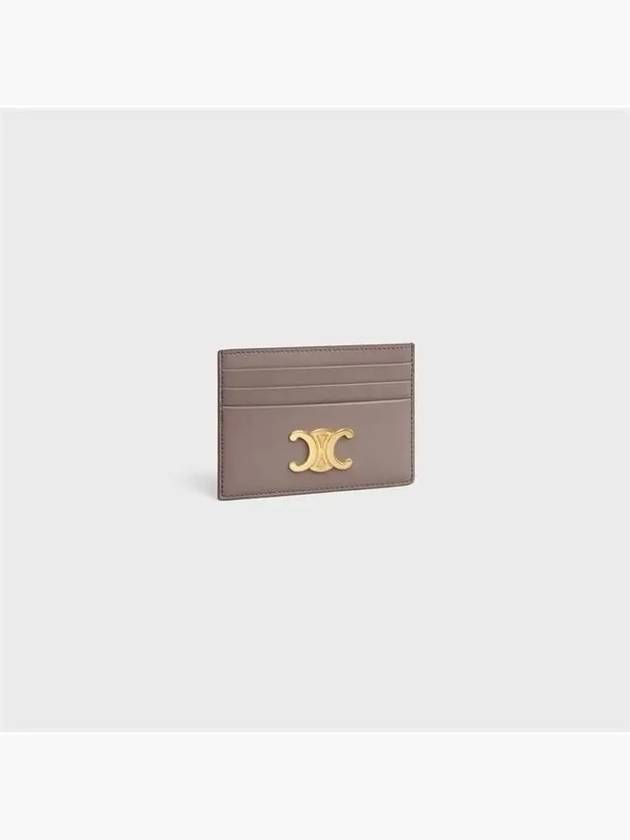 Triomphe Shiny Calfskin Card Wallet Pebble - CELINE - BALAAN 3