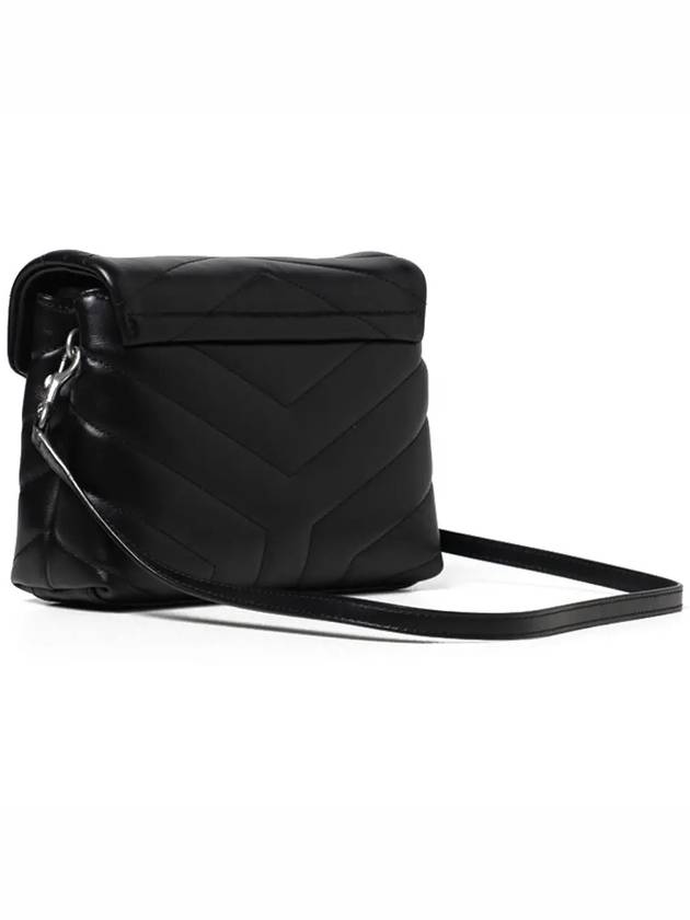 Toy Loulou Strap Shoulder Bag In Quilted Leather Black - SAINT LAURENT - BALAAN 4