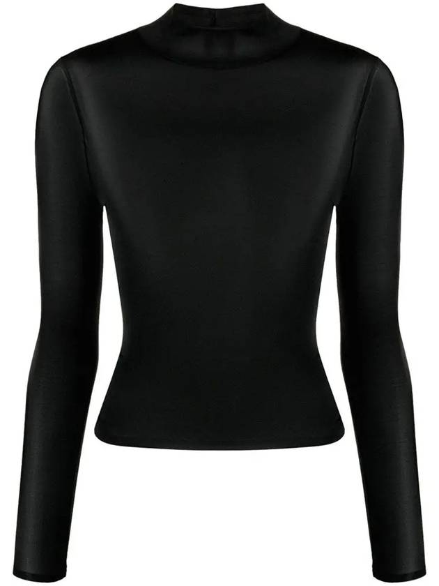 Second Skin Mock Neck Long Sleeve Shirt Black - COURREGES - BALAAN 3