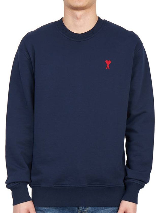 Small Heart Logo Sweatshirt Navy - AMI - BALAAN 2