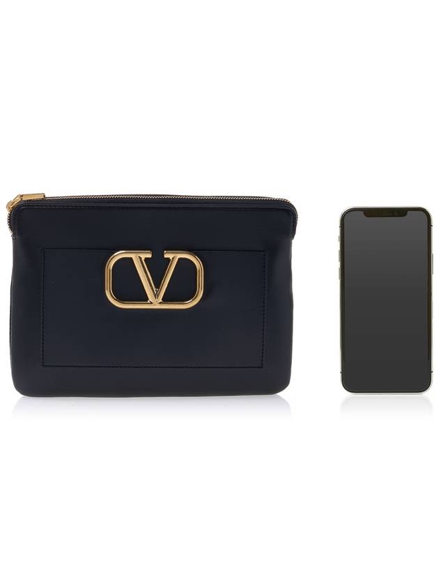 V Logo Clutch Bag Black - VALENTINO - BALAAN 7