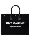 Rive Gauche Logo Tote Bag Black - SAINT LAURENT - BALAAN 1