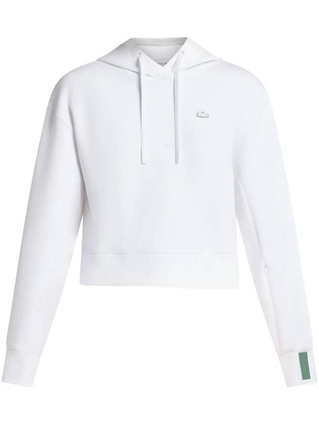 Active Crop Hoodie White - LACOSTE - BALAAN 1