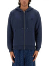 Bold Fox Head Patch Cotton Hooded Zip-Up Ink Blue - MAISON KITSUNE - BALAAN 2