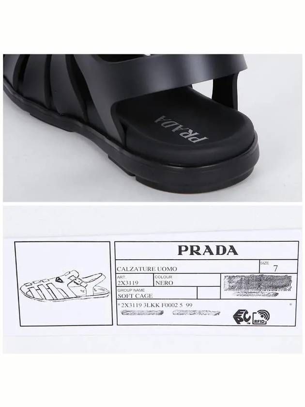 Triangle Logo Fisherman Rubber Sandals Black - PRADA - BALAAN 7