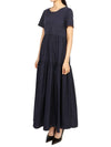 Palmira Short Sleeve Long Dress Navy - MAX MARA - BALAAN 3