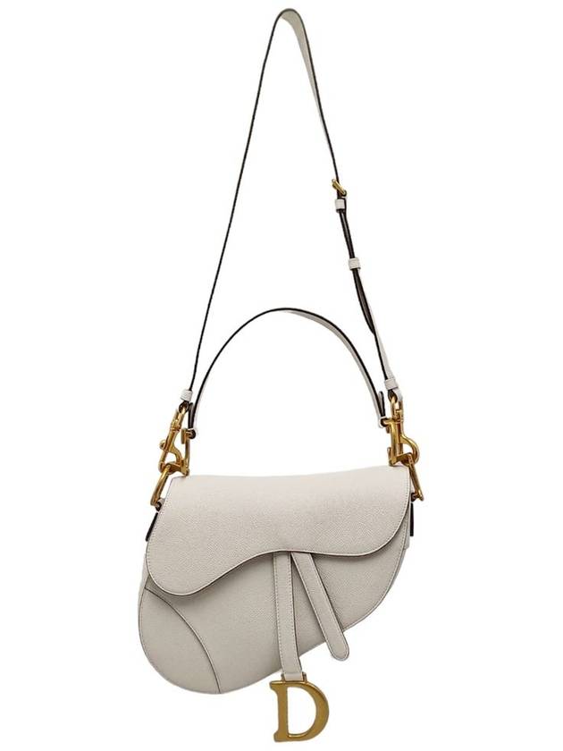 Women s M0455CBAA M030 Latte Grain Saddle Strap Shoulder Bag - DIOR - BALAAN 5