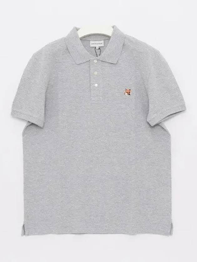 Fox Head Patch Cotton Polo Shirt Grey - MAISON KITSUNE - BALAAN 2