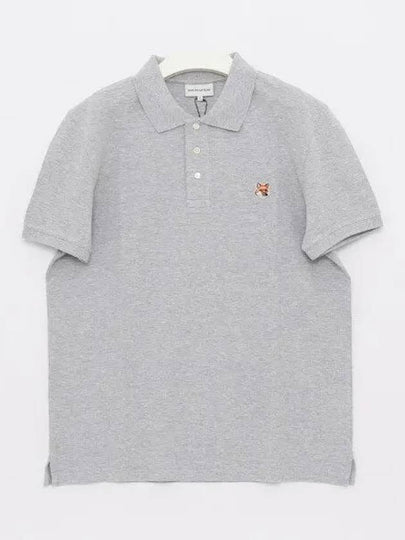 Fox Head Patch Cotton Polo Shirt Grey - MAISON KITSUNE - BALAAN 2