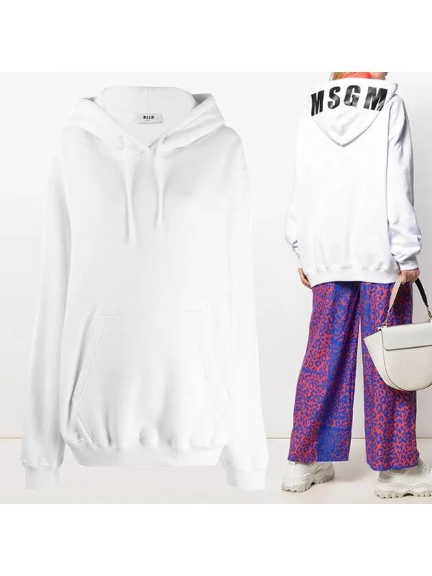 Logo Print Cotton Hoodie White - MSGM - BALAAN 2