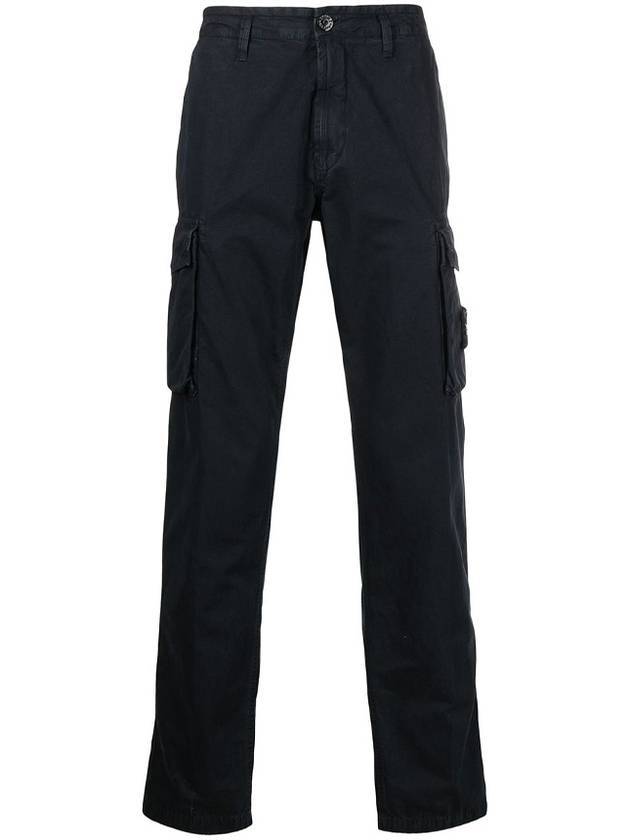 Wappen Button Cargo Pants Navy - STONE ISLAND - BALAAN.