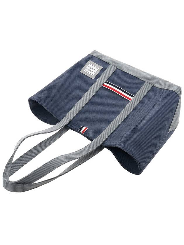 Corduroy Medium Tool Tote Bag Navy - THOM BROWNE - BALAAN 5