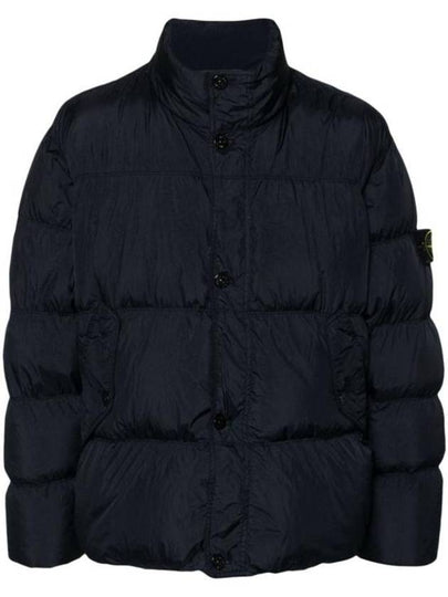 Garment Dyed Crinkle Reps Down Padding Navy - STONE ISLAND - BALAAN 2