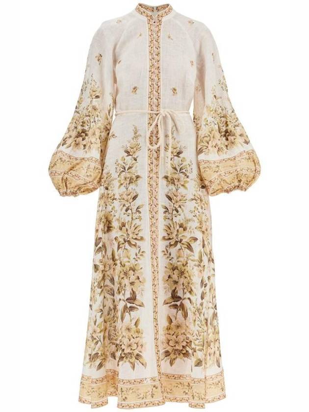 Sage Toile Floral Long Dress Gold - ZIMMERMANN - BALAAN 1