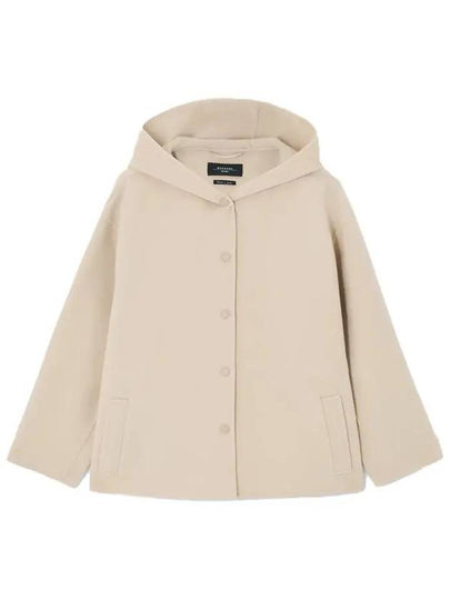 Gennaio Hooded Wool Single Coat Sand - MAX MARA - BALAAN 2