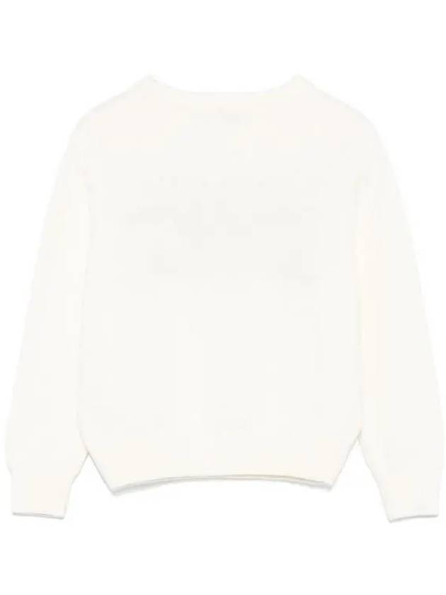 Kids Logo Jacquard Cotton Sweater Ivory - MSGM - BALAAN 3