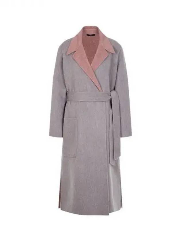 Women s Belted Wool Double Coat Dark Gray 270502 - PAUL SMITH - BALAAN 1