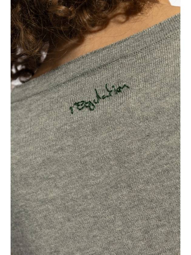 Yohji Yamamoto Sweater With Logo, Women's, Grey - YOHJI YAMAMOTO - BALAAN 5