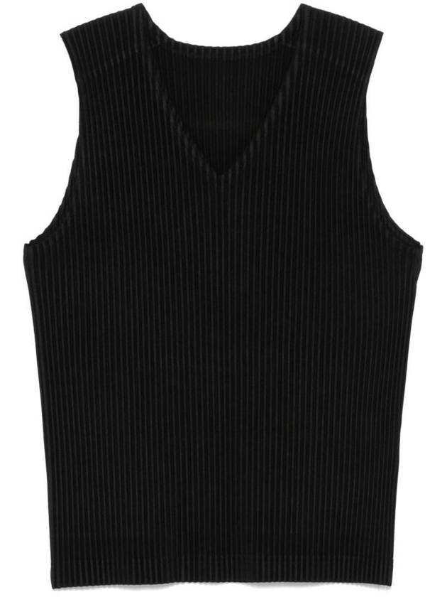 Pleated Knit Vest Black - ISSEY MIYAKE - BALAAN 2