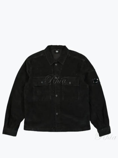 Corduroy Button Utility Shirt Jacket Black - CP COMPANY - BALAAN 2