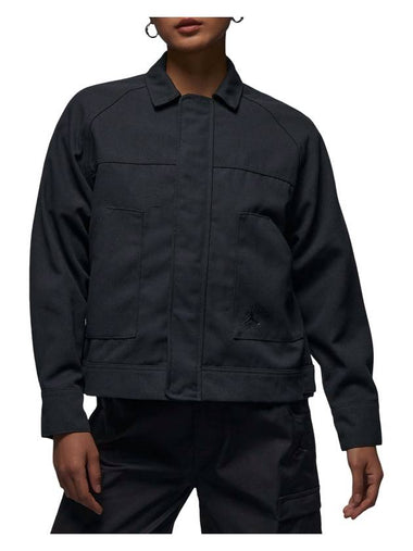 Jordan Lapel Shirt Jacket Black - NIKE - BALAAN 1