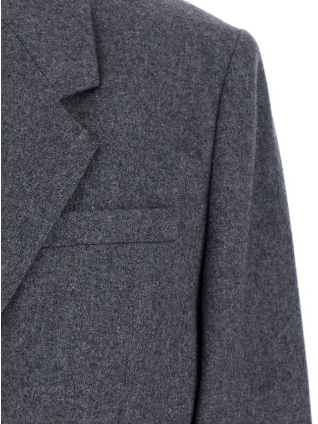 Grey Single-Breasted Jacket With Notched Revers In Wool Blend Woman - TOTEME - BALAAN 3