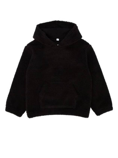 Kids Embroidered Logo Fleece Hoodie Black - BURBERRY - BALAAN 1