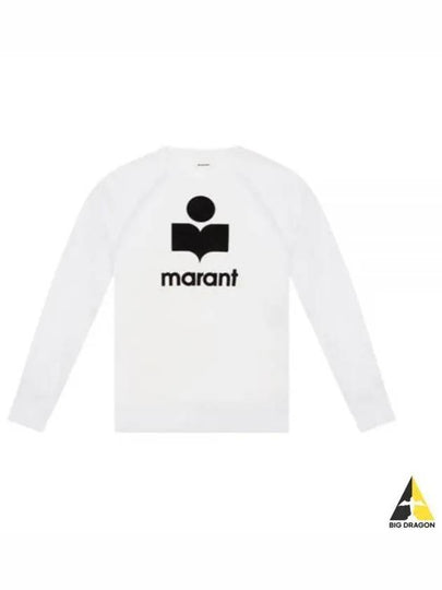 Kieffer Logo Print Linen Long Sleeve T-Shirt White - ISABEL MARANT - BALAAN 2