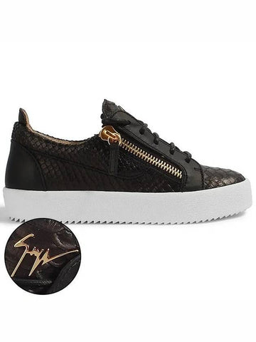 RW70001 003 Gold Zipper May London Crocker Women's Sneakers - GIUSEPPE ZANOTTI - BALAAN 1