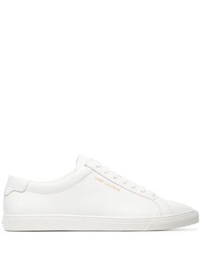 Men's Andy Leather Low Top Sneakers White - SAINT LAURENT - BALAAN 2