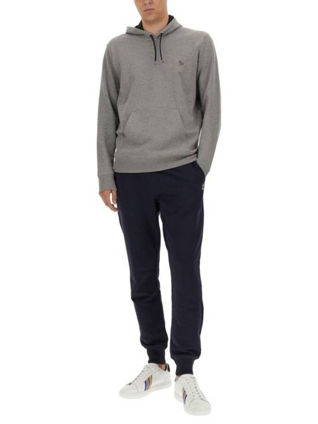 Zebra Patch Cotton Hoodie Grey - PAUL SMITH - BALAAN 5