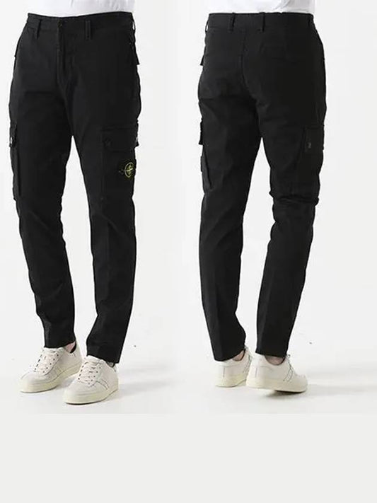 303L1 Garment Dyed Cargo Pants Black - STONE ISLAND - BALAAN 2