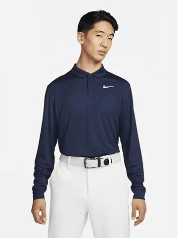 Dry Fit Victory Men s Long Sleeve Golf Polo College Navy White DN2345 419 746666 - NIKE - BALAAN 1