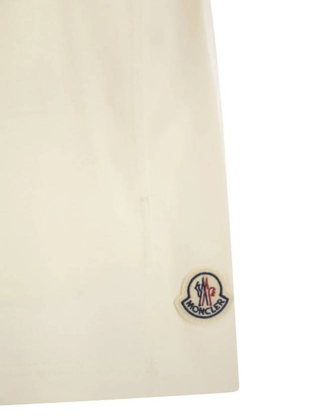 Logo Patch Cotton Jersey Shorts White - MONCLER - BALAAN 5