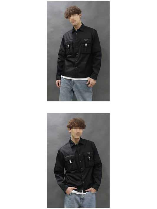 24SS triangle logo renylon sleeve detachable buckle jacket black - PRADA - BALAAN 2