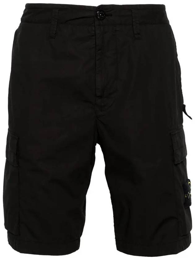 Light Stretch Cotton Bermuda Shorts Black - STONE ISLAND - BALAAN 3