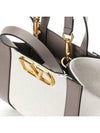 V Logo Signature Leather Tote Bag Grey - VALENTINO - BALAAN 6