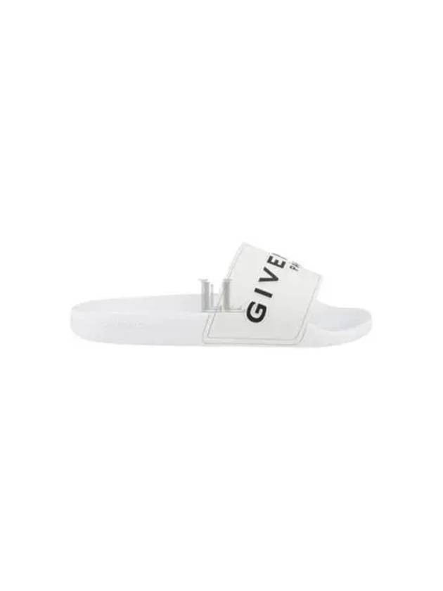 Logo Band Rubber Slippers White - GIVENCHY - BALAAN 2