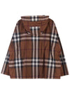 Check Hoodie Jacket Dark Birch Brown - BURBERRY - BALAAN.