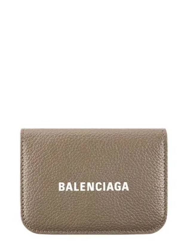 Logo Tripold Leather Half-Wallet Brown - BALENCIAGA - BALAAN 2