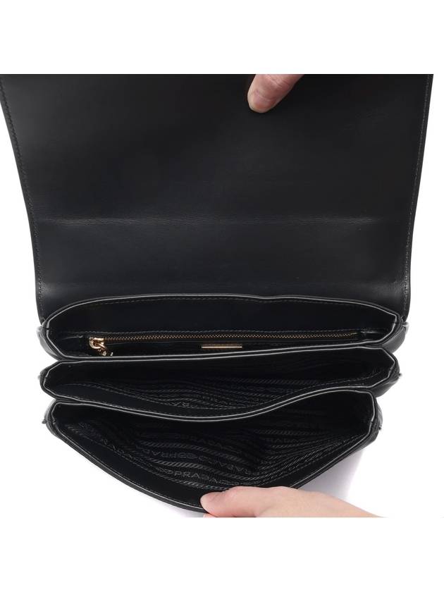 Saffiano Pocono Chain Shoulder Bag Black Gold - PRADA - BALAAN 7